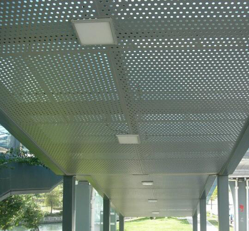 人行道沖孔鋁單板裝飾效果圖